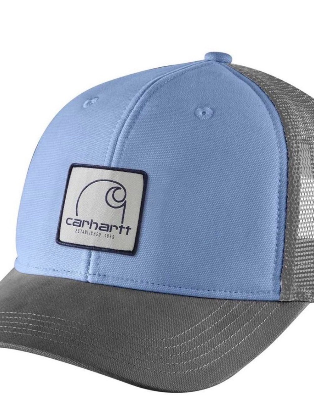 Carhartt Sky Blue and Gray Mesh Trucker Hat